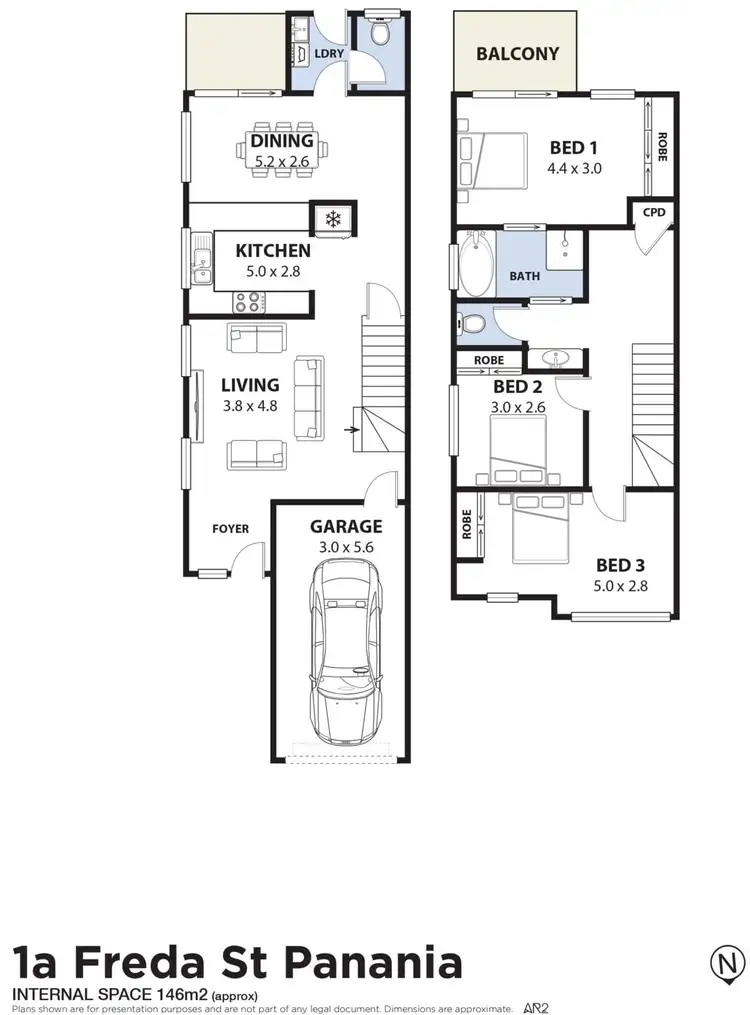 Floorplan of Homely semi-detached listing, 1A Freda Street, Panania NSW 2213