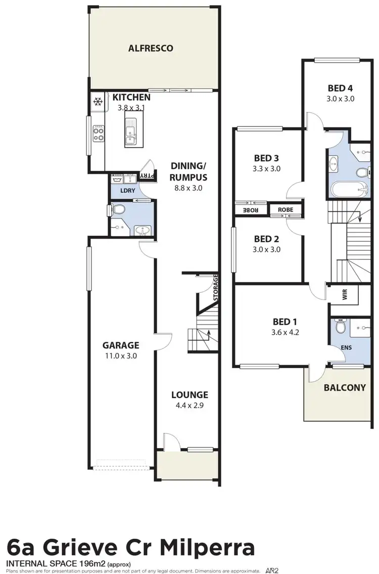 Floorplan of Homely semi-detached listing, 6A Grieve Crescent, Milperra NSW 2214