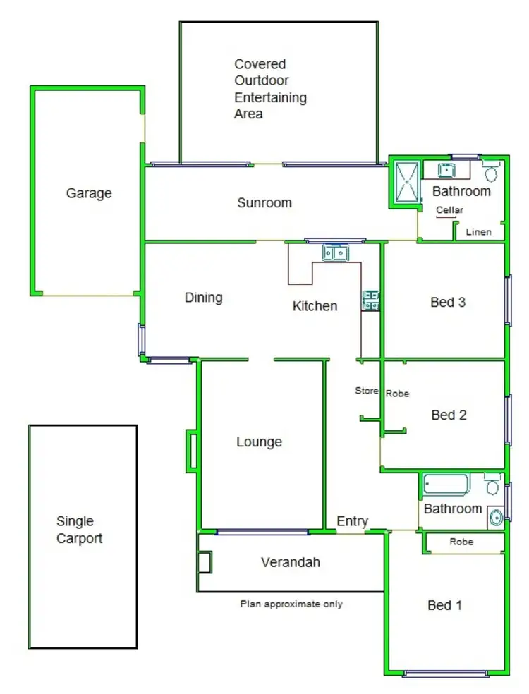 Floorplan of Homely house listing, 28 Princes Crescent, Shepparton VIC 3630
