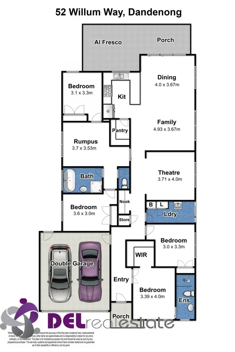 Floorplan of Homely house listing, 52 Willum Way, Dandenong VIC 3175