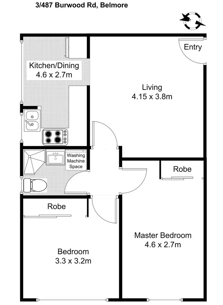 Floorplan of Homely unit listing, 3/487 Burwood Road, Belmore NSW 2192