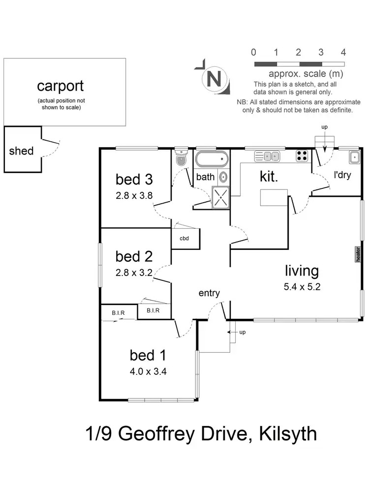 Floorplan of Homely house listing, 1/9 Geoffrey Drive, Kilsyth VIC 3137