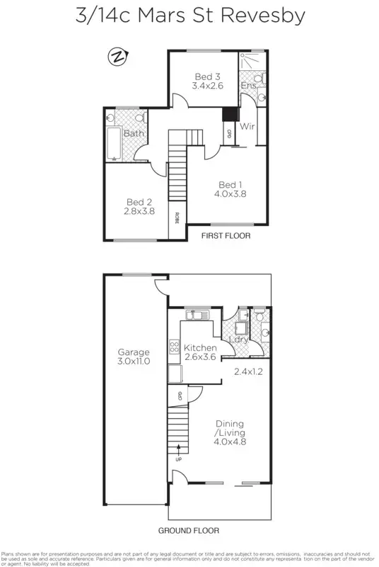 Floorplan of Homely townhouse listing, 3/14C Mars Street, Revesby NSW 2212