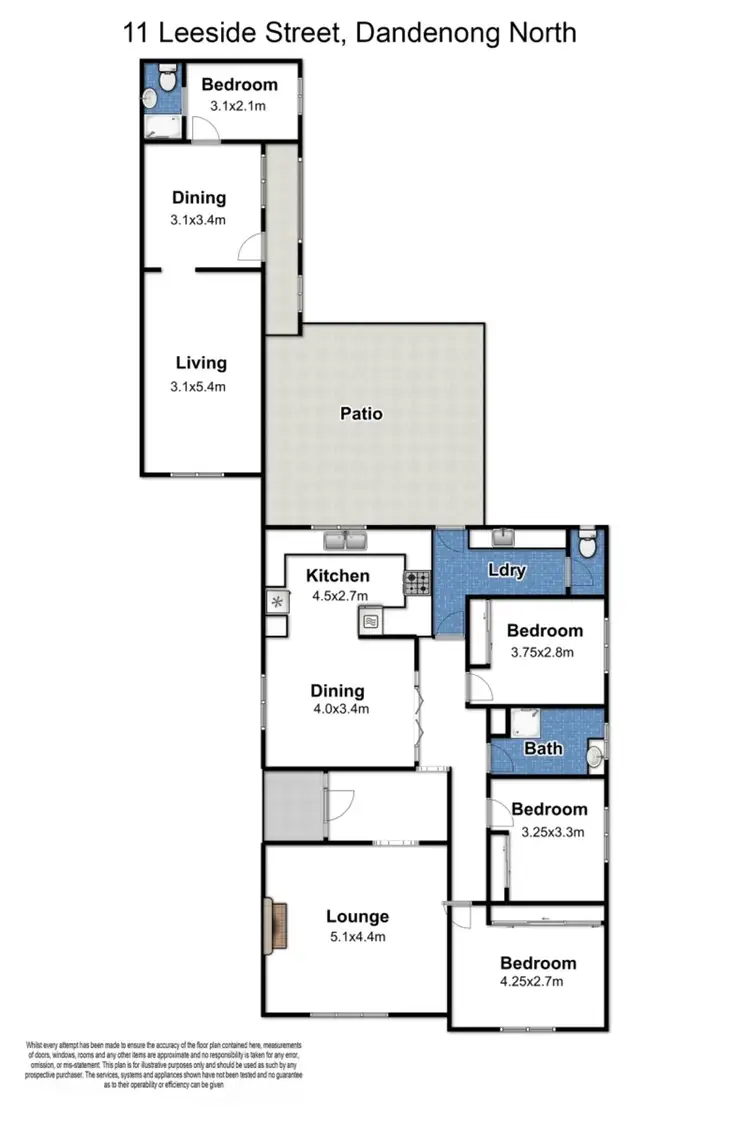 Floorplan of Homely house listing, 11 Leeside Street, Dandenong North VIC 3175