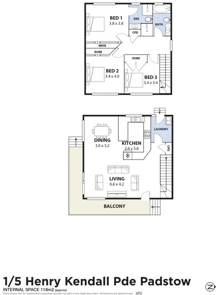 Floorplan of Homely townhouse listing, 1/5 Henry Kendall Avenue, Padstow NSW 2211