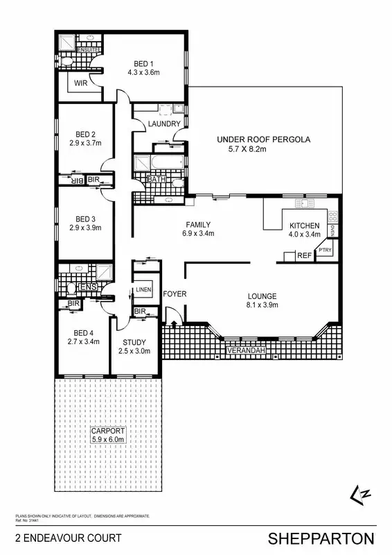 Floorplan of Homely house listing, 2 Endeavour Court, Shepparton VIC 3630