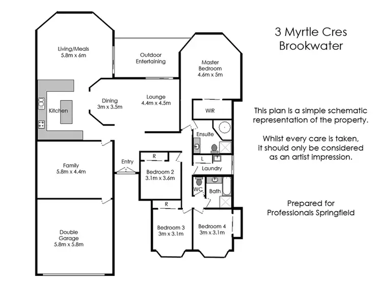 Floorplan of Homely house listing, 3 Myrtle Crescent, Brookwater QLD 4300