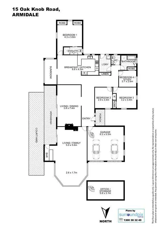 Floorplan of Homely house listing, 15 Oak Knob Road, Armidale NSW 2350