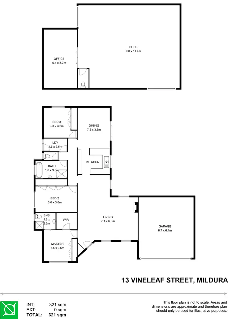 Floorplan of Homely house listing, 13 Vineleaf Street, Mildura VIC 3500