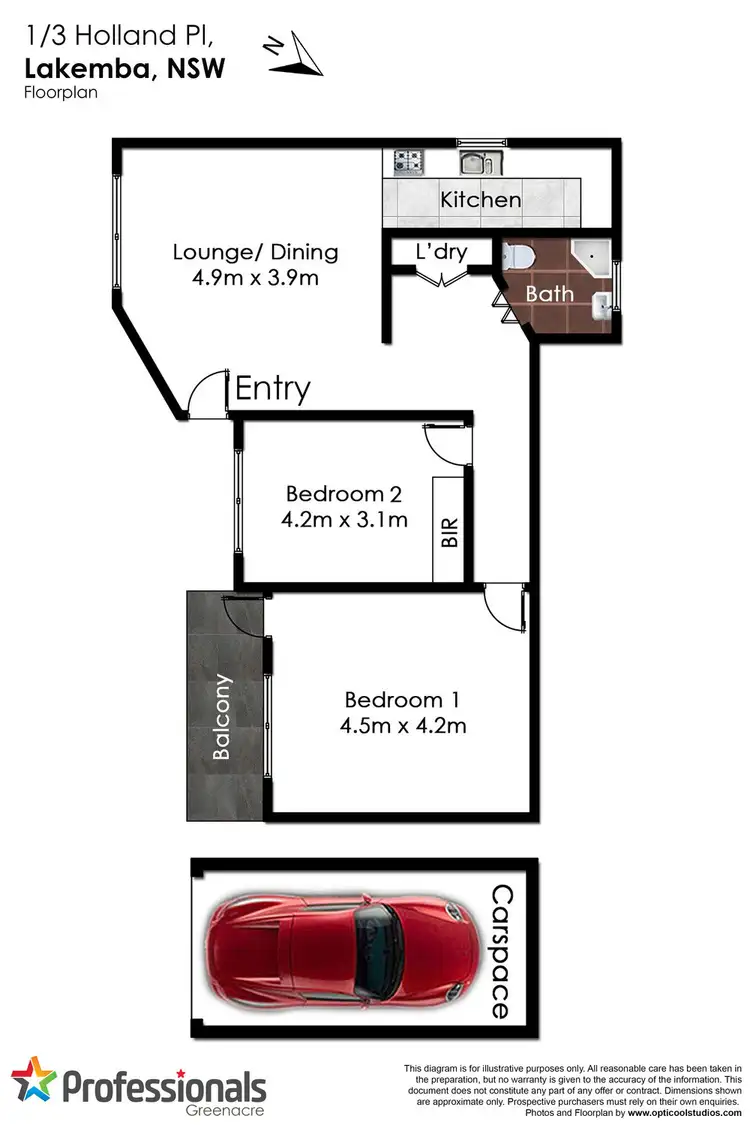Floorplan of Homely unit listing, 1/3 Holland Place, Lakemba NSW 2195