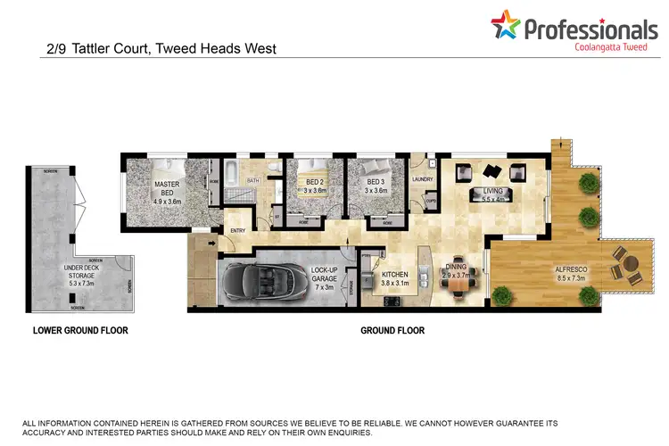 Floorplan of Homely semi-detached listing, 2/9 Tattler Court, Tweed Heads West NSW 2485
