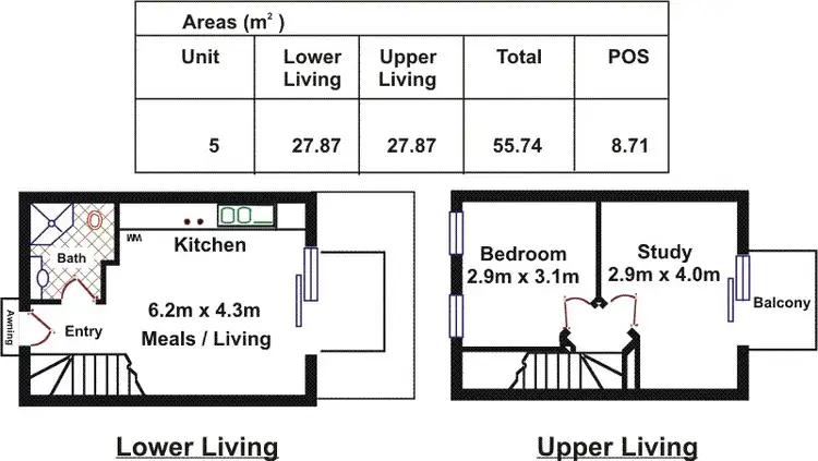 Floorplan of Homely townhouse listing, 5/3 Diagonal Way, Oaklands Park SA 5046