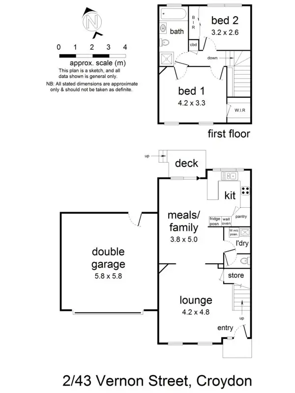 Floorplan of Homely townhouse listing, 2/43 Vernon Street, Croydon VIC 3136
