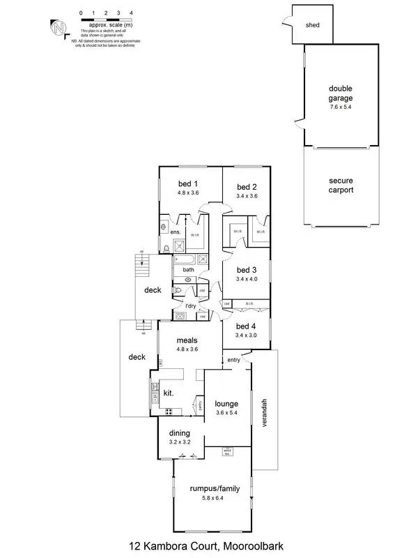 Floorplan of Homely house listing, 12 Kambora Court, Mooroolbark VIC 3138