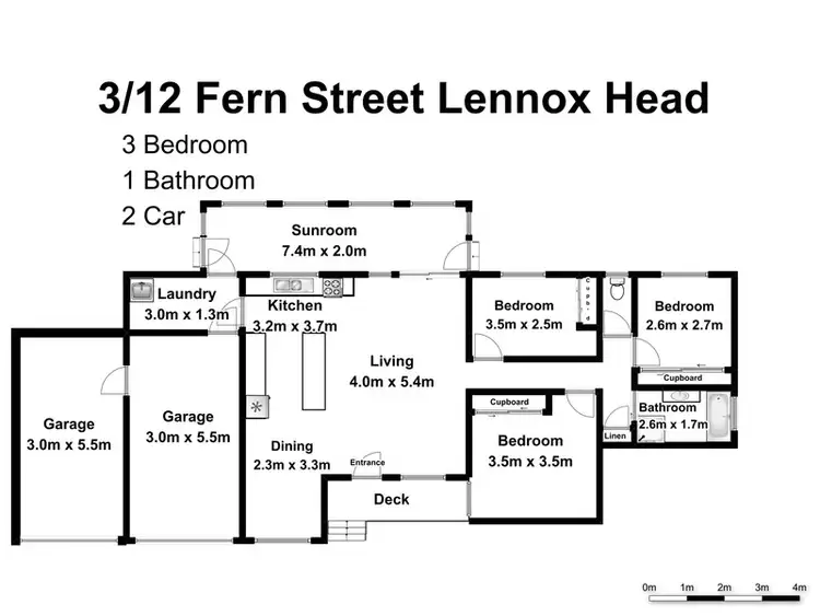 Floorplan of Homely villa listing, 3/12 Fern Street, Lennox Head NSW 2478
