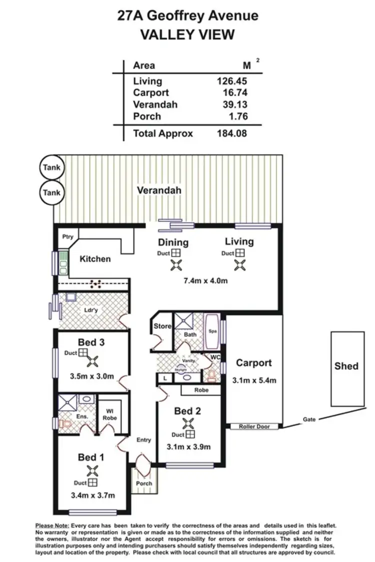Floorplan of Homely house listing, 27A Geoffrey Avenue, Valley View SA 5093