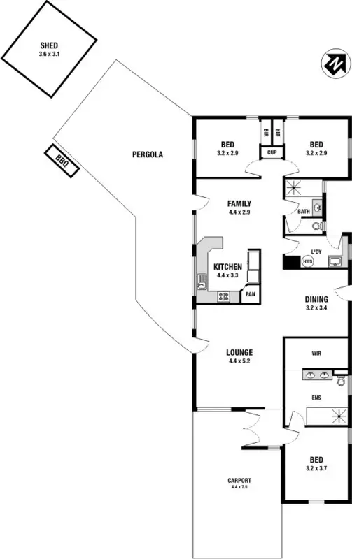 Floorplan of Homely house listing, 4 Acacia Court, Croydon South VIC 3136