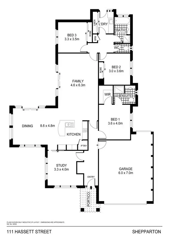 Floorplan of Homely house listing, 111 Hassett Street, Shepparton VIC 3630