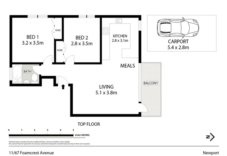 Floorplan of Homely apartment listing, 11/67 Foamcrest Avenue, Newport NSW 2106