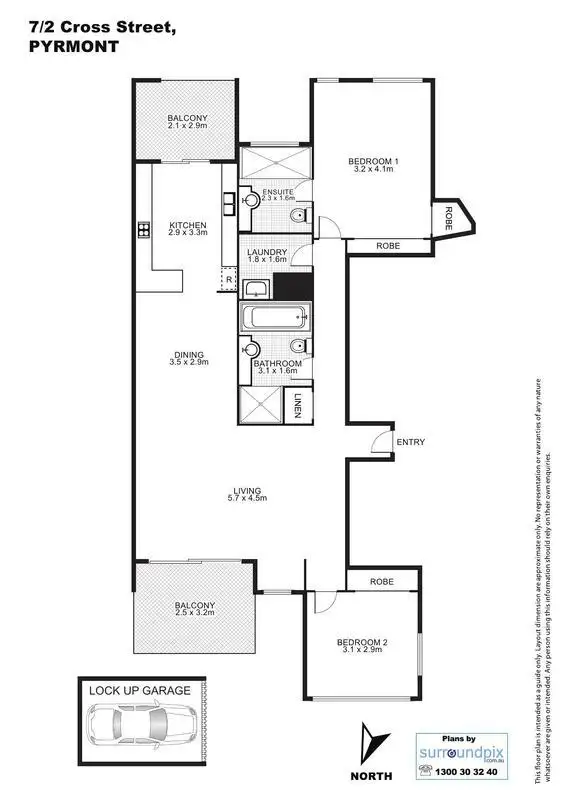 Floorplan of Homely apartment listing, 7/2 Cross Street, Pyrmont NSW 2009