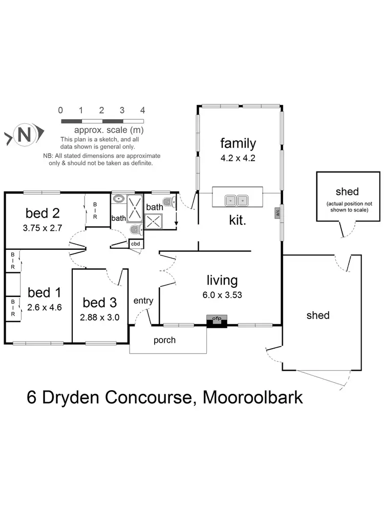 Floorplan of Homely house listing, 6 Dryden Concourse, Mooroolbark VIC 3138