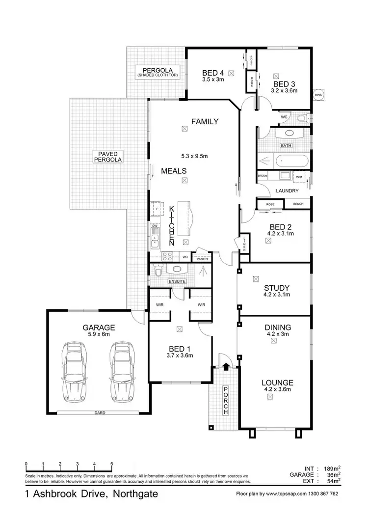 Floorplan of Homely house listing, 1 Ashbrook Drive, Northgate SA 5085