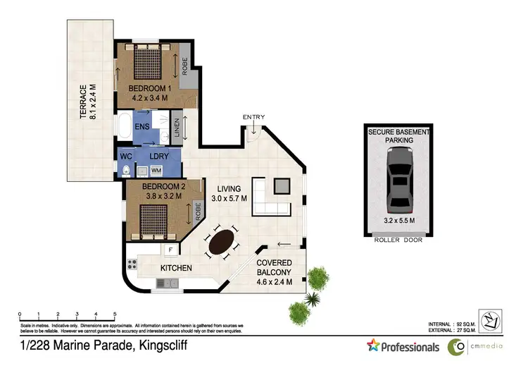 Floorplan of Homely unit listing, 1/228 Marine Parade, Kingscliff NSW 2487