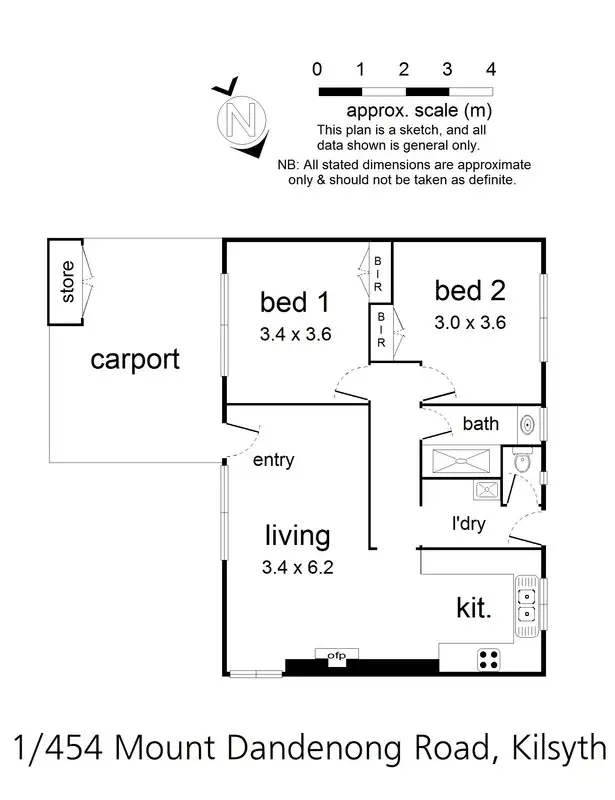 Floorplan of Homely house listing, 1/454 Mount Dandenong Road, Kilsyth VIC 3137