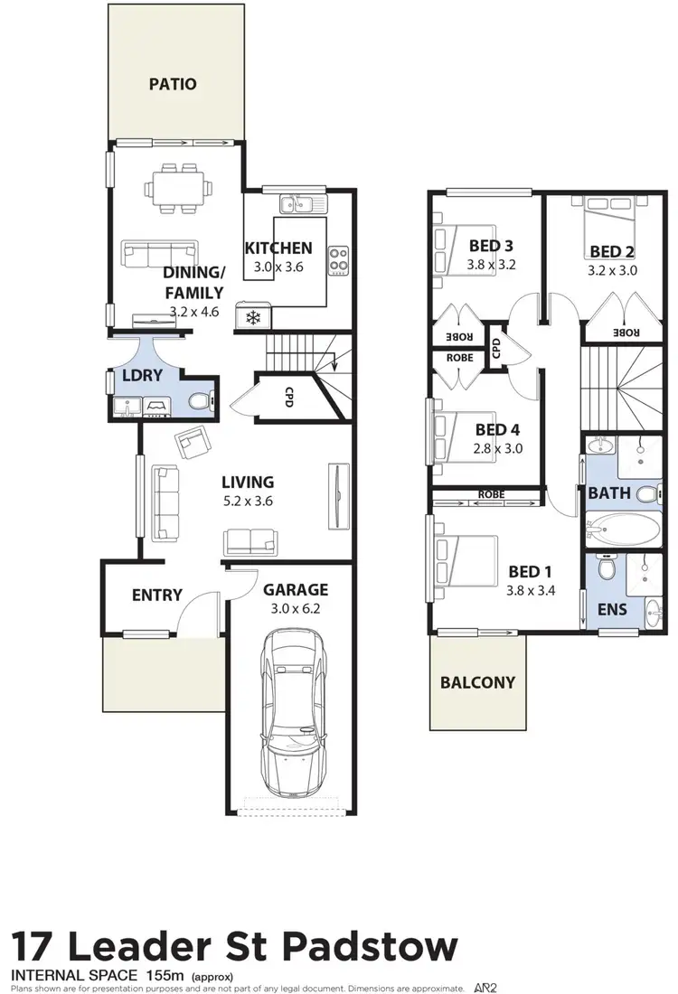 Floorplan of Homely semi-detached listing, 17 Leader Street, Padstow NSW 2211