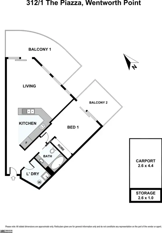 Floorplan of Homely apartment listing, 312/1 The Piazza, Wentworth Point NSW 2127