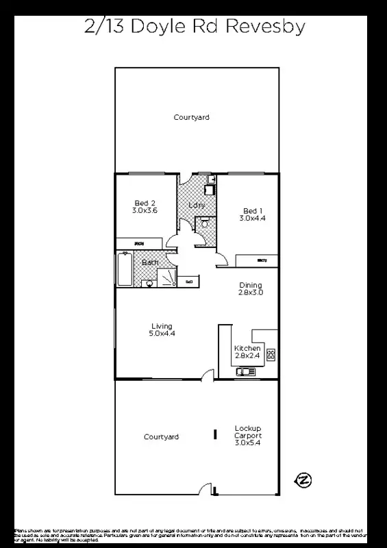 Floorplan of Homely villa listing, 2/13 Doyle Road, Revesby NSW 2212