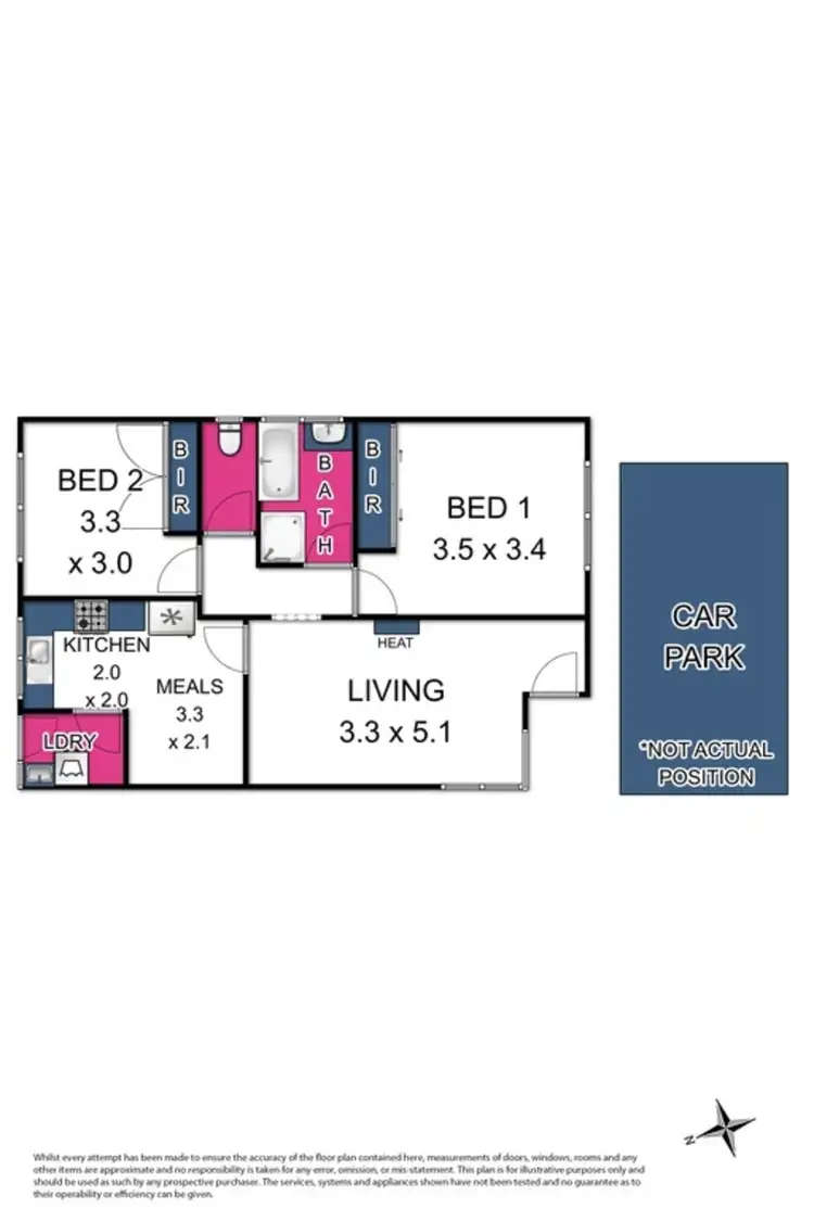 Floorplan of Homely townhouse listing, 1/15 Greene Street, South Kingsville VIC 3015