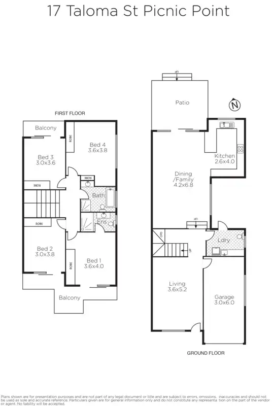 Floorplan of Homely semi-detached listing, 17A Taloma Street, Picnic Point NSW 2213