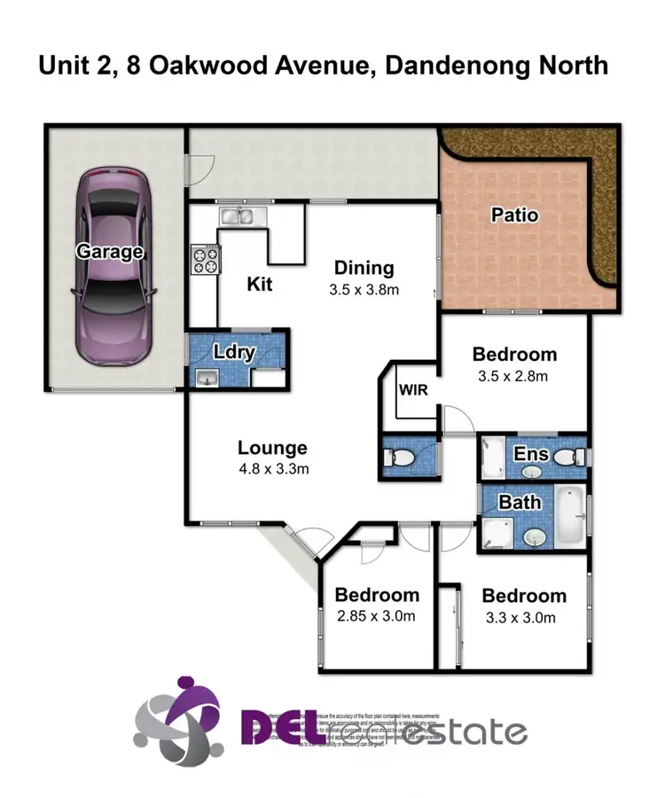 Floorplan of Homely unit listing, 2/8 Oakwood Avenue, Dandenong North VIC 3175