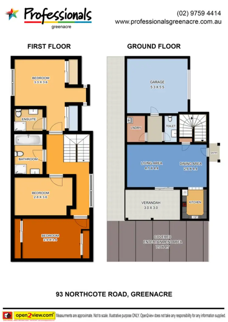 Floorplan of Homely townhouse listing, 2/93 Northcote Road, Greenacre NSW 2190