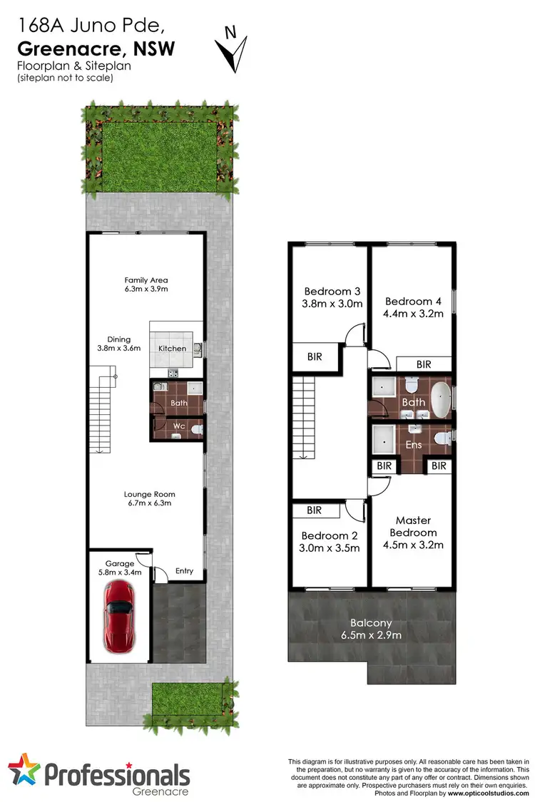 Floorplan of Homely semi-detached listing, 168A Juno Parade, Greenacre NSW 2190
