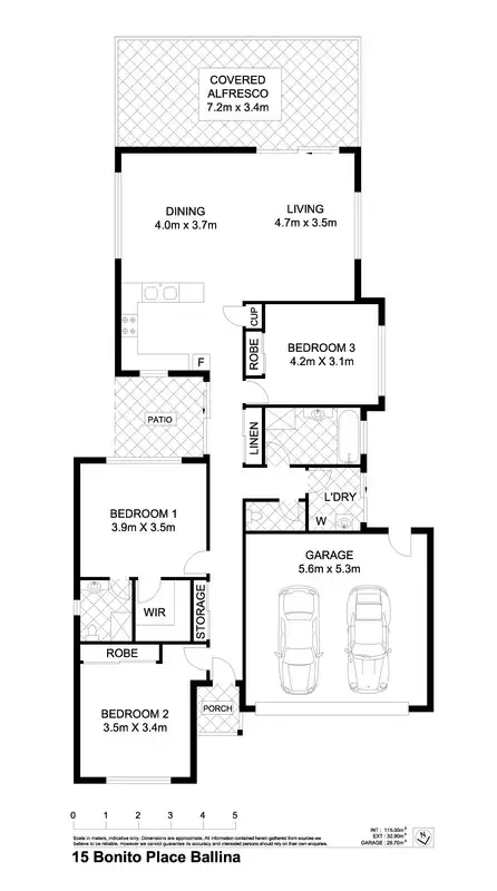 Floorplan of Homely house listing, 15 Bonito Place, Ballina NSW 2478