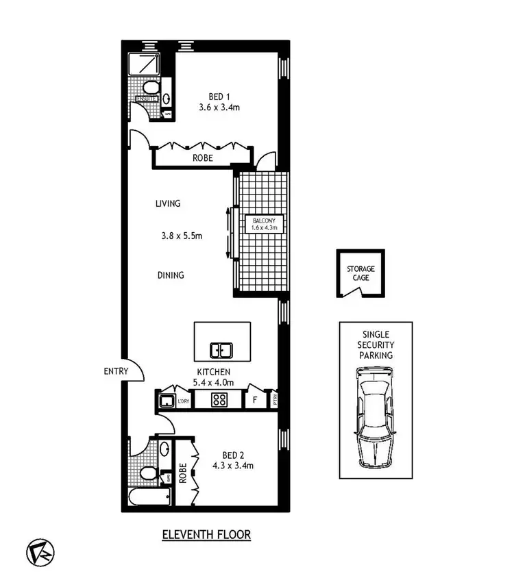 Floorplan of Homely apartment listing, S10.10/178 Thomas Street, Haymarket NSW 2000