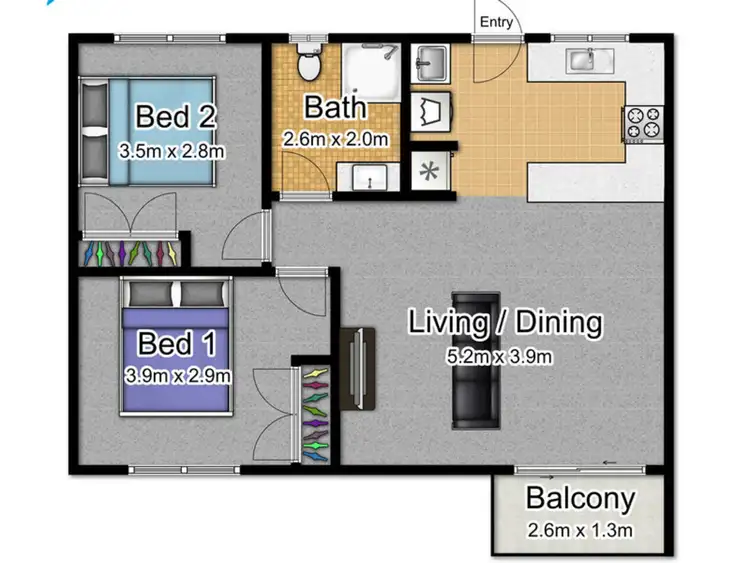 Floorplan of Homely unit listing, 4/64 Pease Street, Manoora QLD 4870