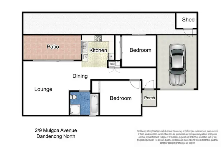 Floorplan of Homely unit listing, 2/9 Mulgoa Avenue, Dandenong North VIC 3175