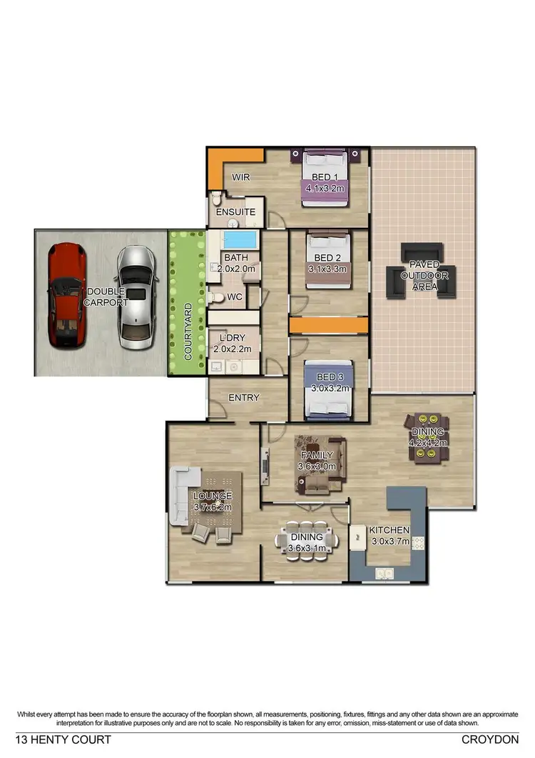 Floorplan of Homely house listing, 13 Henty Court, Croydon VIC 3136