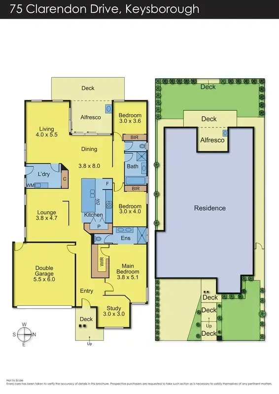 Floorplan of Homely house listing, 75 Clarendon Drive, Keysborough VIC 3173