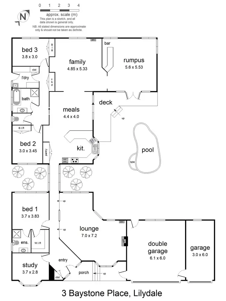 Floorplan of Homely house listing, 3 Baystone Place, Lilydale VIC 3140