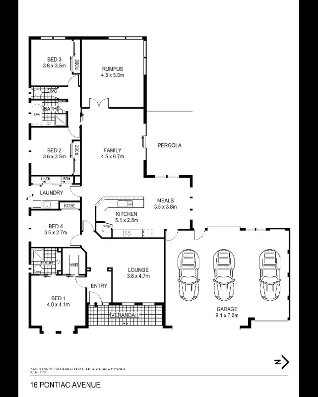Floorplan of Homely house listing, 16 Pontiac Avenue, Shepparton VIC 3630