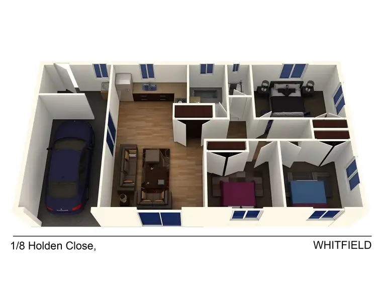 Floorplan of Homely semi-detached listing, 1/8 Holden Close, Whitfield QLD 4870