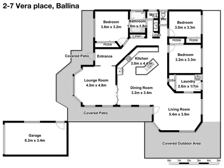 Floorplan of Homely semi-detached listing, 2/7 Vera Place, Ballina NSW 2478