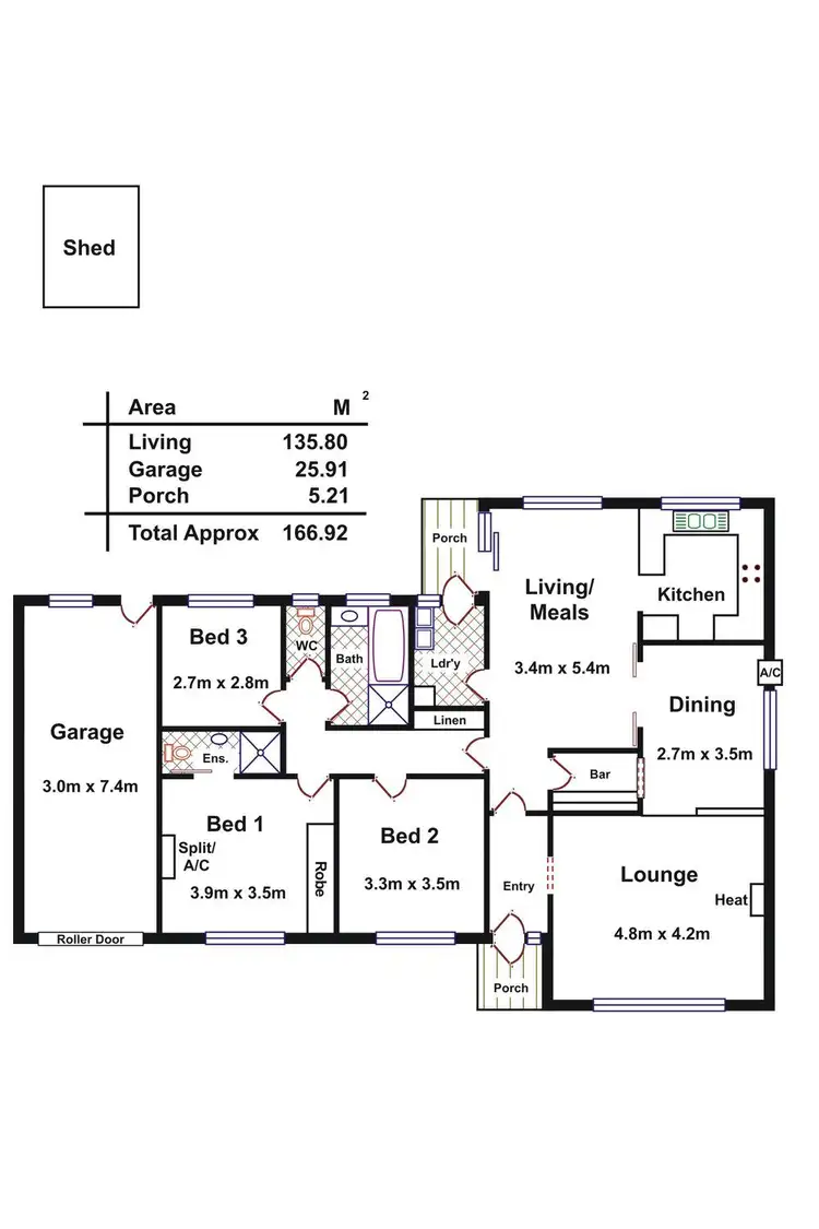 Floorplan of Homely house listing, 2 Doncaster Avenue, Newton SA 5074