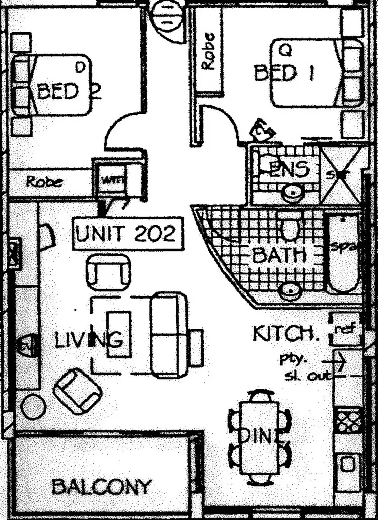 Floorplan of Homely apartment listing, 202/3-7 Grandview Street, East Ballina NSW 2478