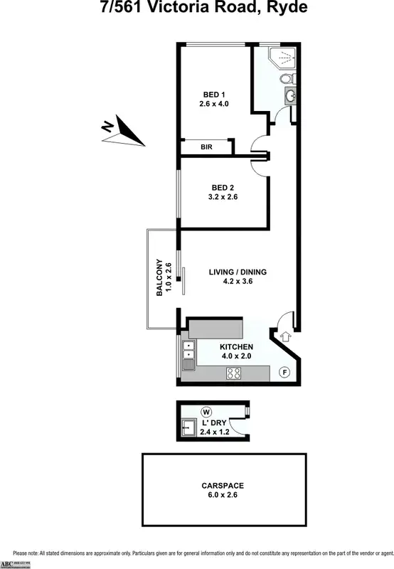 Floorplan of Homely unit listing, 7/561 Victoria Road, Ryde NSW 2112