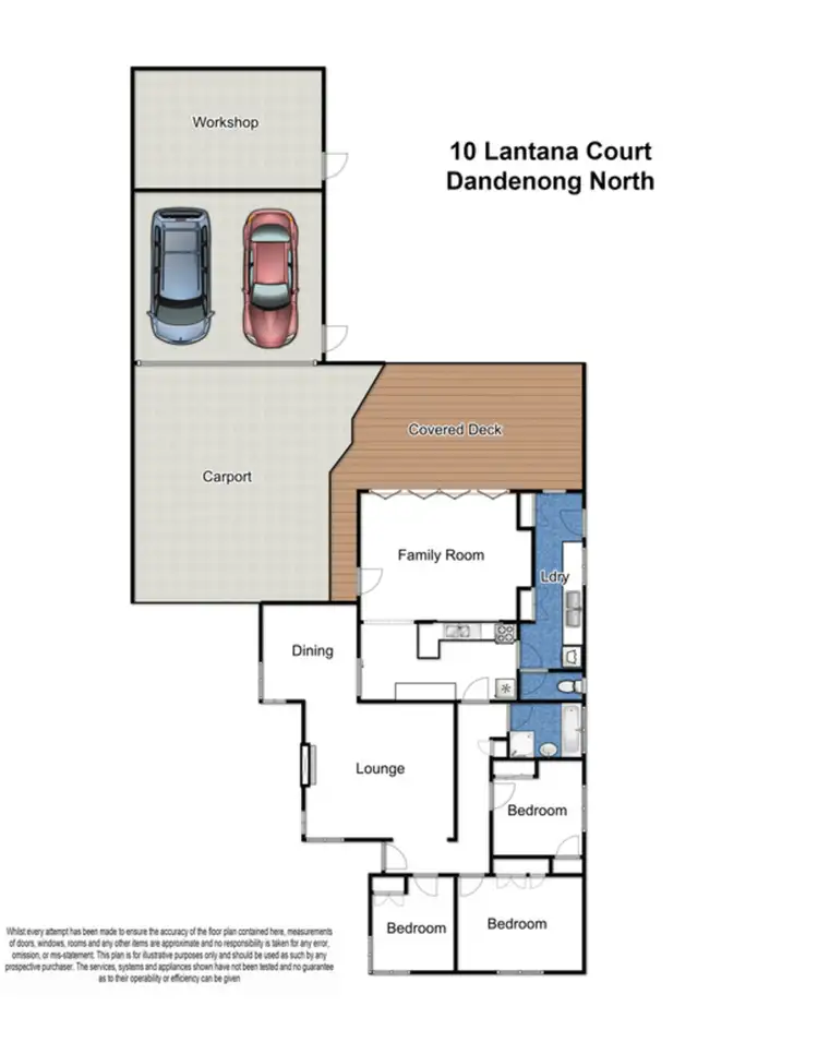 Floorplan of Homely house listing, 10 Lantana Court, Dandenong North VIC 3175